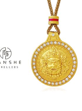 NANSHE/南奢 黄财神点钻吊坠项链 L1001