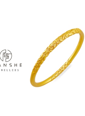 合金NANSHE/南奢  卷草纹实心手镯古法传承经典百搭