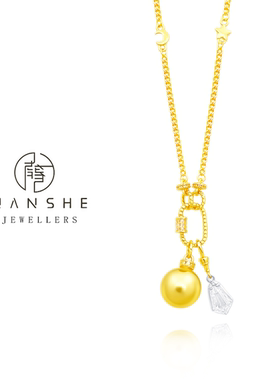 NANSHE/南奢 金色珠珠环扣闪钻项链 L1526