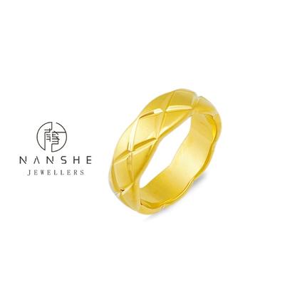 NANSHE/南奢  菱形格纹戒指经典百搭气质 L219