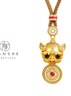 NANSHE/南奢 眨眼睛新中式复古貔貅钱币吊坠项链