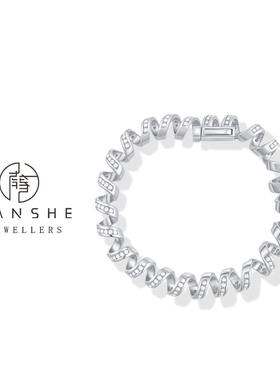 NANSHE/南奢 铜合金 两色满镶电话线手链 L1534