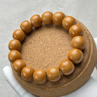 大尺寸老型桶猴头手串正圆桃核鲨鱼背直切光珠文玩解压佛珠手链男