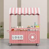 促销 小推车户外网红夜市摆摊小吃车花车移动售货架车商场餐车带轮
