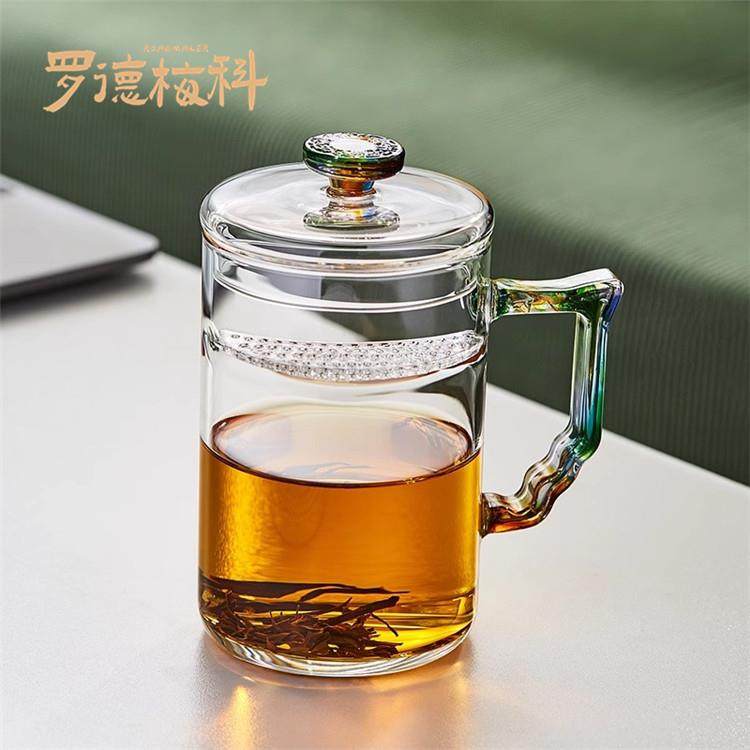 罗德梅科高档月牙玻璃茶杯耐高温茶水分离一体式过滤花茶泡茶杯子,餐饮具,茶杯,淘宝优惠券,粉丝福利购,淘宝优惠卷