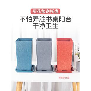 方盆正方形高款花盆控根透气树脂塑料花盆加厚北欧风大花蕙兰花盆