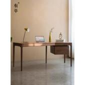 有亭新中式 书房质感人文拐弯桌子 实木书桌多功能办公桌简约风新款