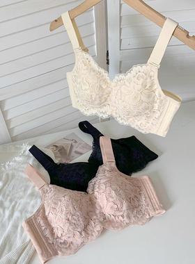 雅丹芝薄款内衣女大胸显小显瘦无钢圈大码文胸全罩杯收副乳防下垂