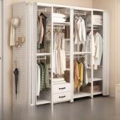 铁艺挂衣架 落地式 开放式 金属衣柜家用卧室定制简易衣帽间架子组装