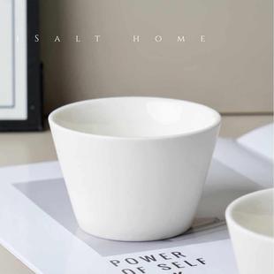 极简纯白哑光咖啡杯猪口杯手握杯精致高级拉花杯澳白杯拿铁杯子