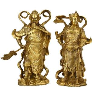 纯铜关公财神韦陀菩萨伽蓝菩萨护法佛像镇宅门神摆件家用供奉