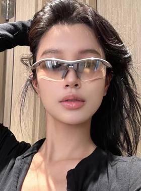 夜骑户外运动骑行太阳眼镜登山Y2K护目防风眼镜发箍太阳眼镜跑步