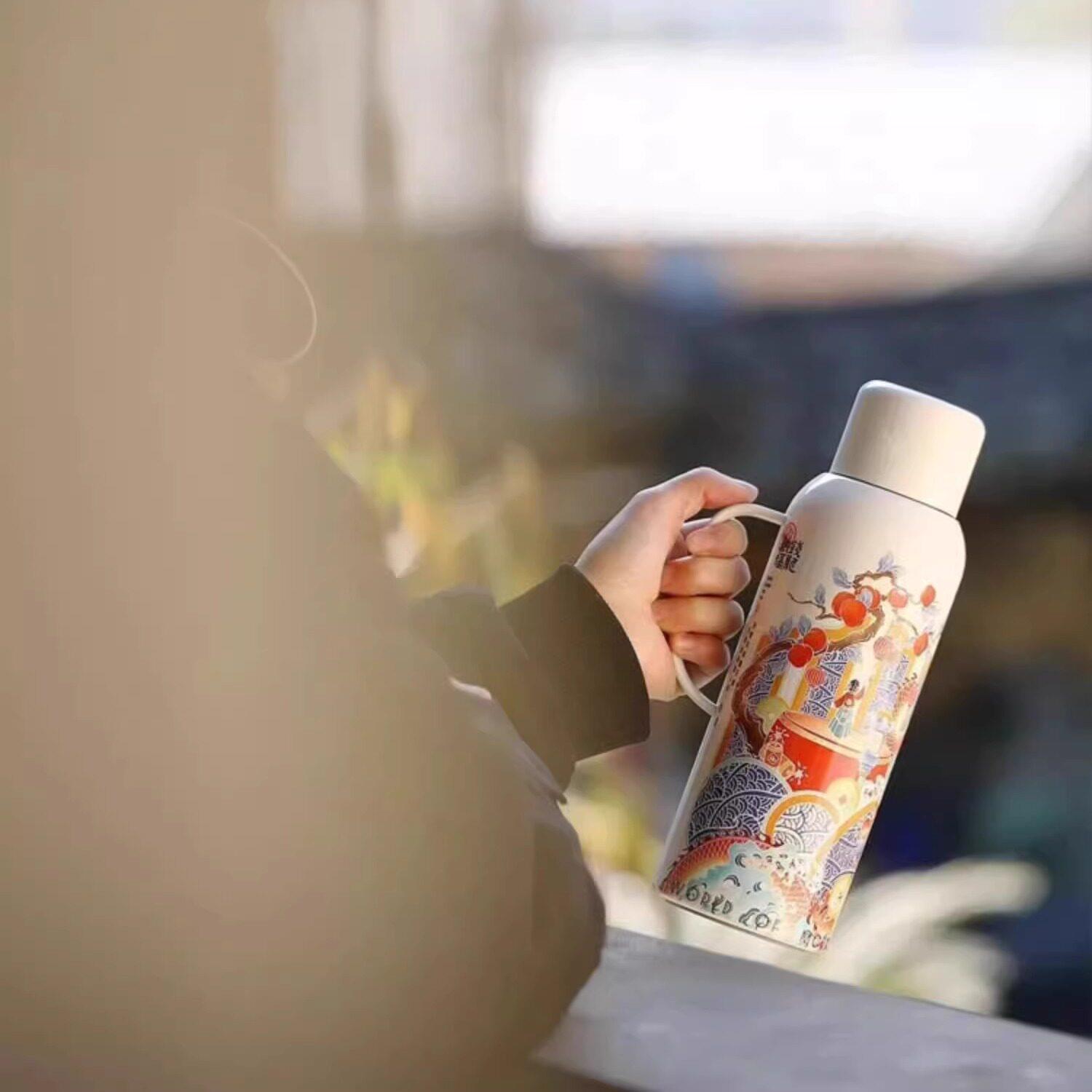 泥隐焖茶壶不锈钢水壶茶水分离大容量热水瓶智能保温瓶随身泡茶杯