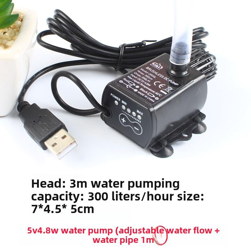 5V水泵Usb12V可调水量水量流量鱼缸小型静音过滤循环假山水流充氧