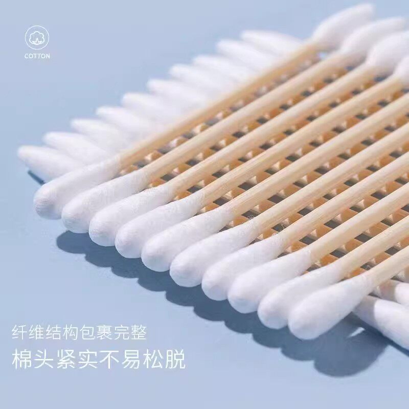双头棉签掏耳朵一次性卫生棉棒清洁挖耳勺木棒棉花棒专用家用图片