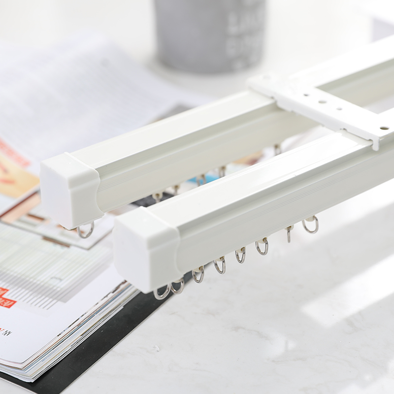 浙家布艺:定制超薄窗帘轨道滑轨飘窗内开窗阳台杆子顶装