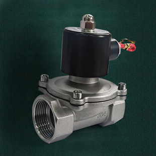 不锈钢电磁阀氟胶高温热水热油阀电磁控制阀220V水管开关常闭24V