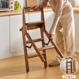 登高梯子阶梯花架厨房高脚凳带靠背椅子 家用多功能折叠梯凳便携式