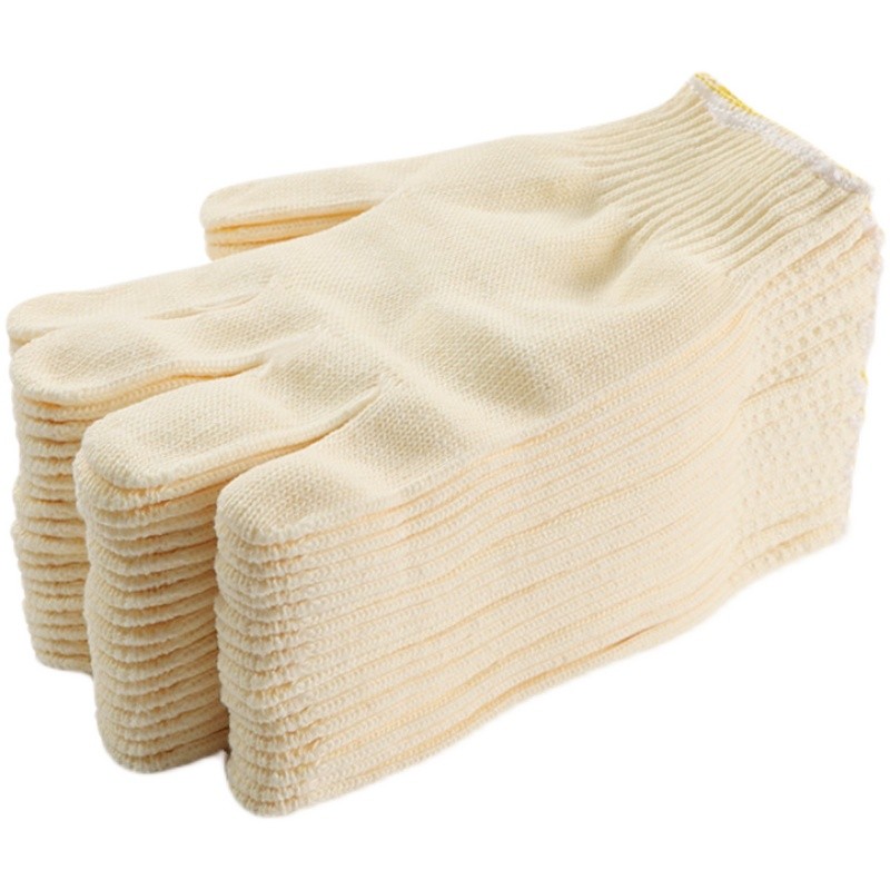 棉盖涤外棉内丝手套劳保棉线尼龙混纺耐磨高品加厚男劳动干活工作