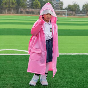 新式 儿童雨衣外套男孩女童加厚透明防水全身连体宝宝小学生防水服