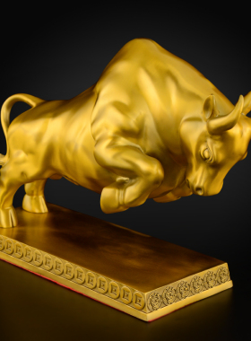 铜牛摆件纯铜牛气冲天牛办公室开业客厅牛转乾坤牛摆件大号