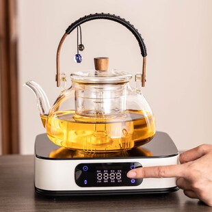 玻璃煮茶壶煮茶器家用耐热烧水壶提梁泡茶壶电陶炉蒸煮一体花茶壶