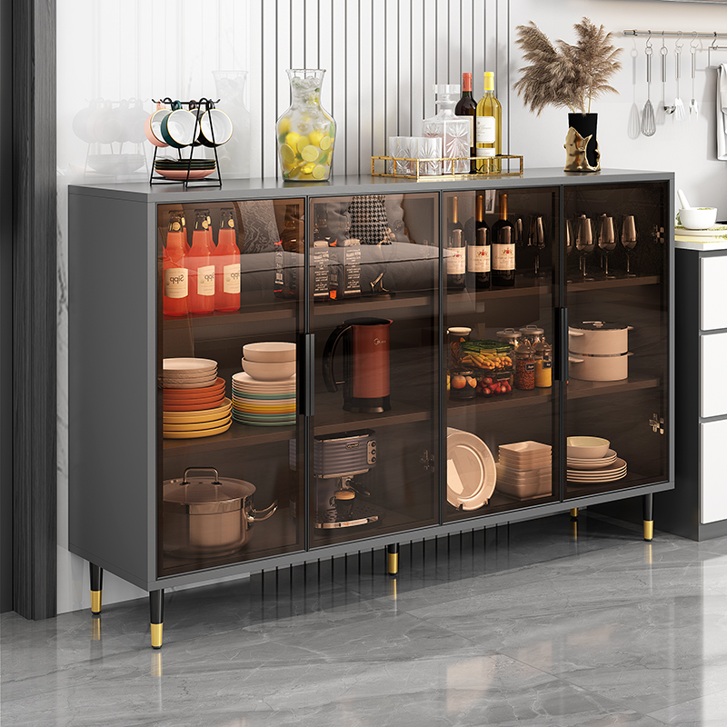 零甲醛铝合金餐边柜玻璃展示柜酒柜环保碗柜茶水柜厨房橱柜收纳