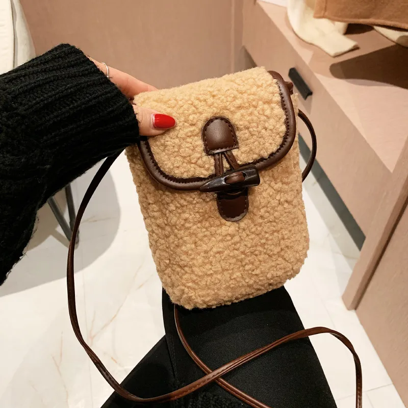 秋冬毛绒迷你小包包女2024新款羊羔毛毛手机包ins百搭轻便斜挎包,箱包皮具/热销女包/男包,小方包,淘宝优惠券,粉丝福利购,淘宝优惠卷