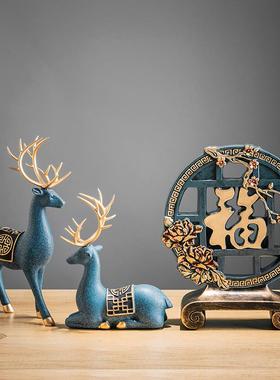 现代轻奢招财福字摆件客厅电视柜创意酒柜玄关家居工艺术软装饰品