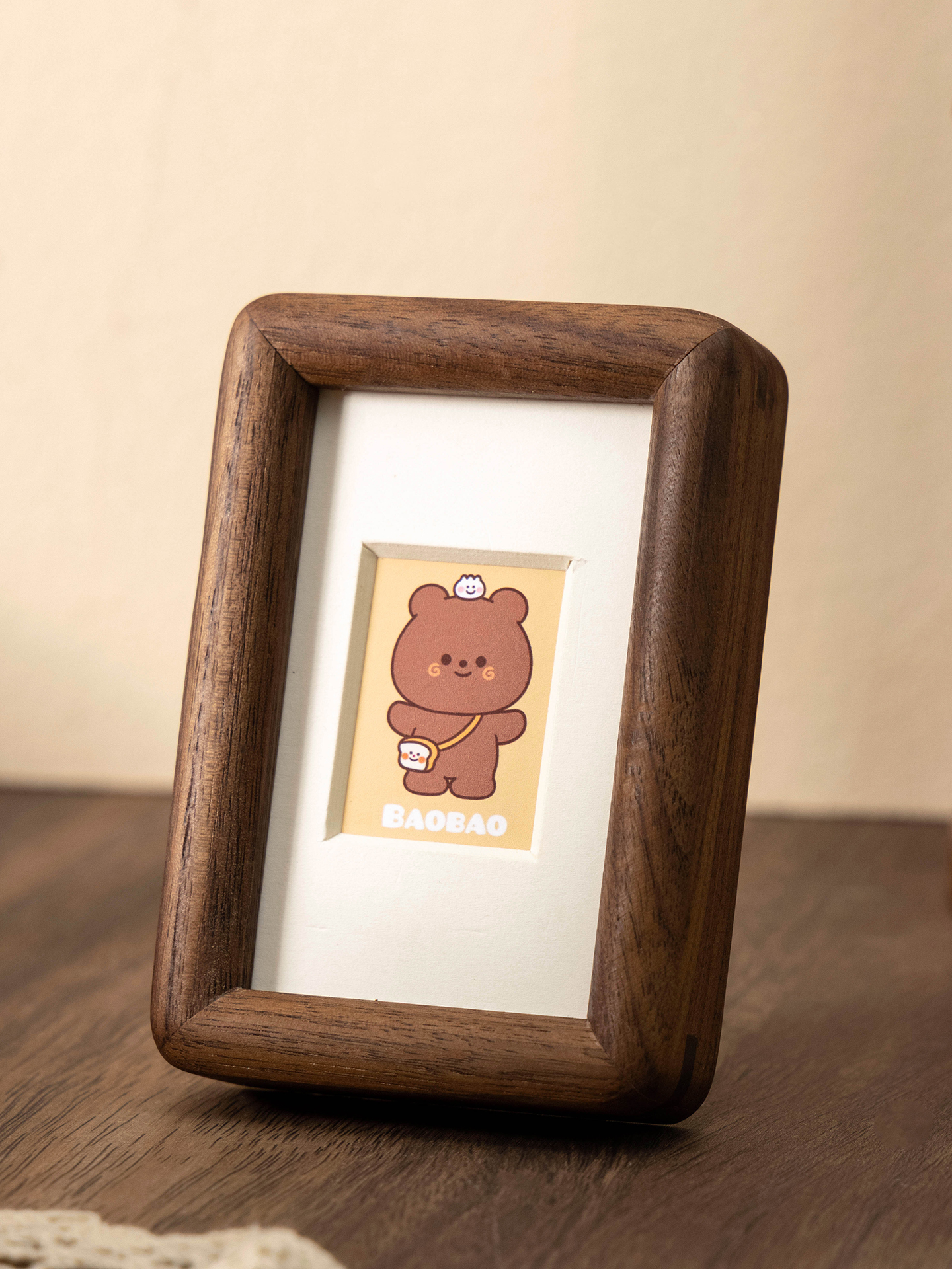 迷你宝丽来相框1.0英寸2英寸Id照片小相框3英寸4英寸照片桌实木榫