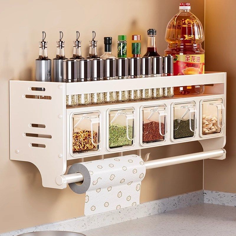 厨房置物架免打孔壁挂调料盒盐味精多功能高端收纳调味料瓶油壶架,厨房/烹饪用具,调料置物架,淘宝优惠券,粉丝福利购,淘宝优惠卷