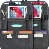 汽车座椅背篼悬挂式 后背收纳袋车载置物袋毛毡车内挂袋毛毡收纳袋