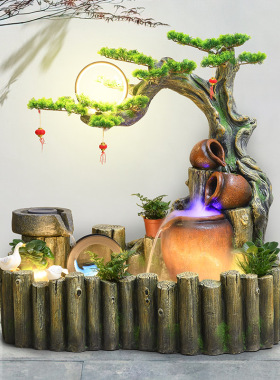 假山鱼池喷泉流水l摆件循环水生财客厅庭院花园阳台户外布置造景