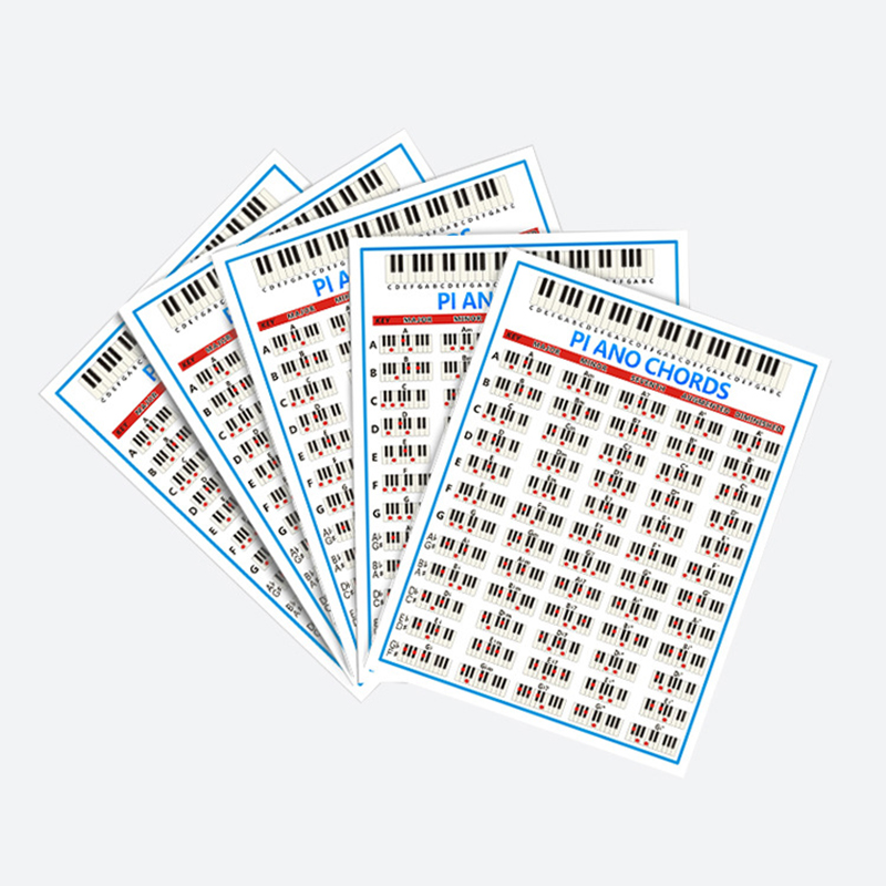 五线谱钢琴和弦练习图铜版纸88键初学者钢琴指法图和弦谱