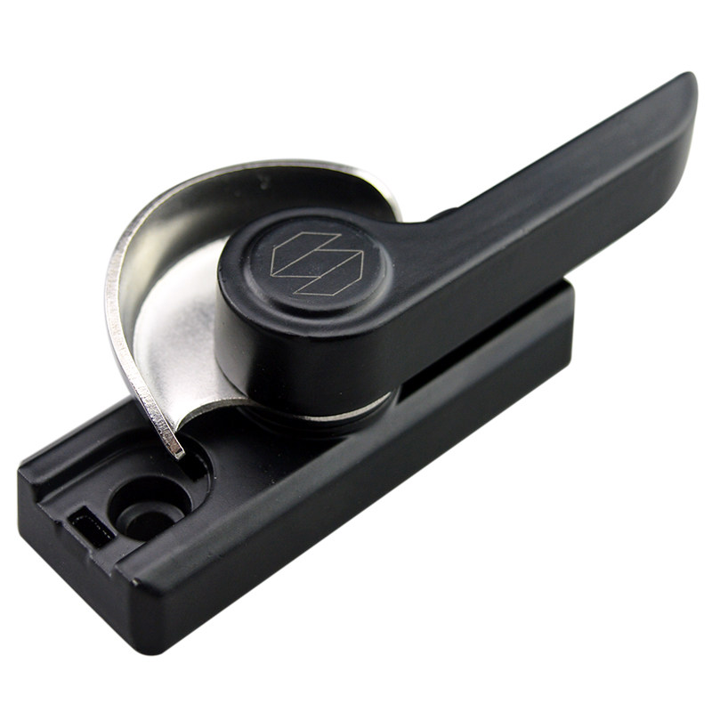 迪福德铝合金门窗月牙锁塑钢窗锁扣推拉门窗户钩锁45mm孔距安全锁