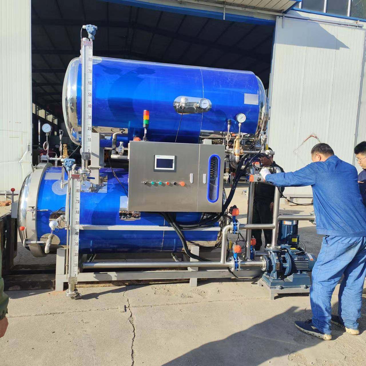 热线螺狮粉料包杀菌釜 广西酸笋全套加工流水线设备 豆干灭菌设备