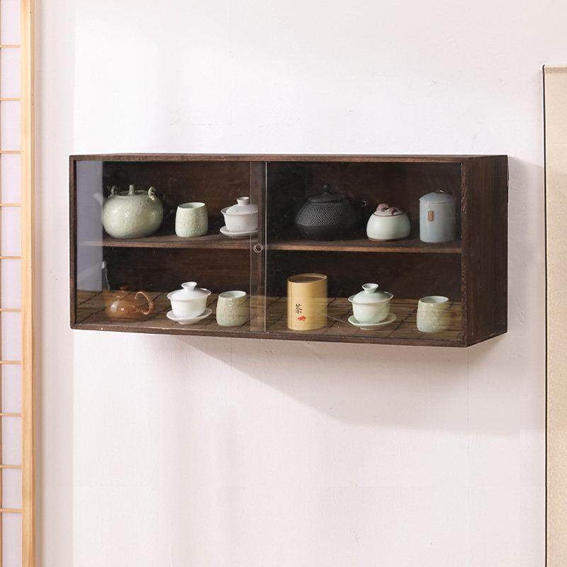 实木置物架博古架茶具吊柜茶壶展示架餐边柜挂墙收纳柜桌面防尘柜,餐饮具,茶道/零配,淘宝优惠券,粉丝福利购,淘宝优惠卷