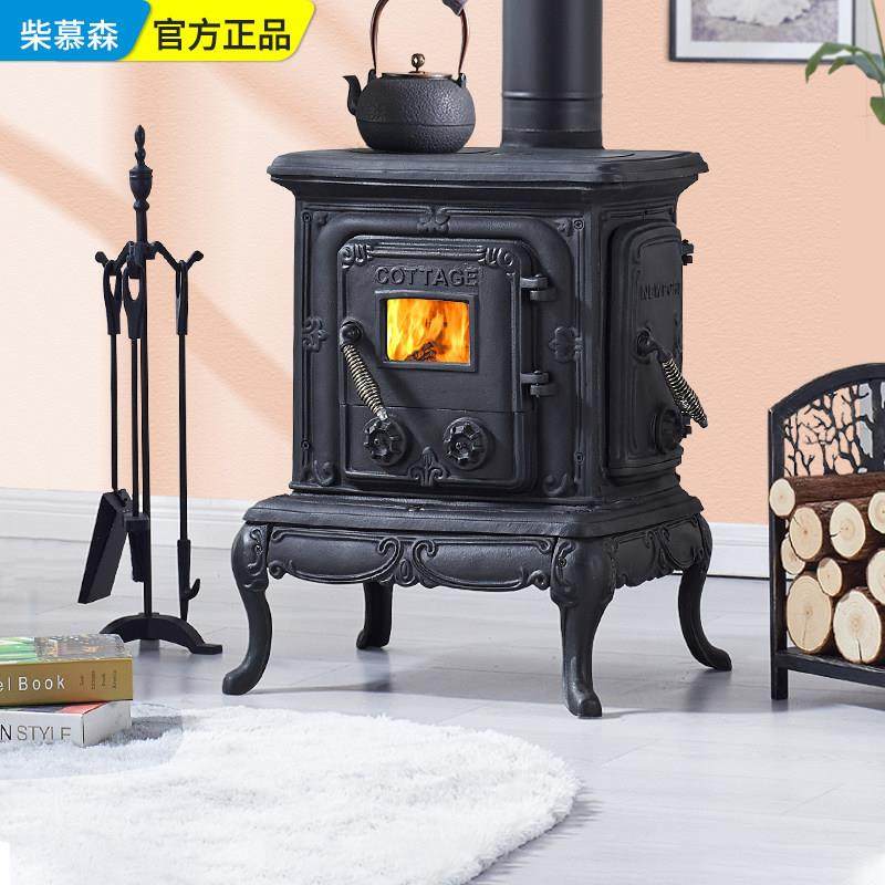 铸铁壁炉真火家用燃木柴客厅取暖民宿别墅自建房欧式覆古功率8KW