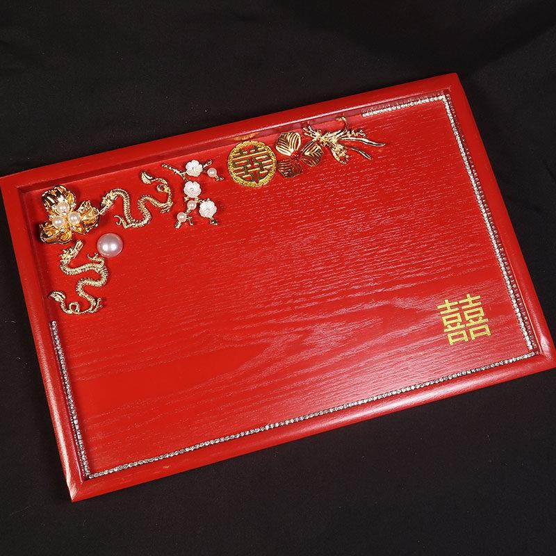 红色木制托盘 新娘结婚礼金托盘 敬茶杯托盘,餐饮具,茶盘,淘宝优惠券,粉丝福利购,淘宝优惠卷