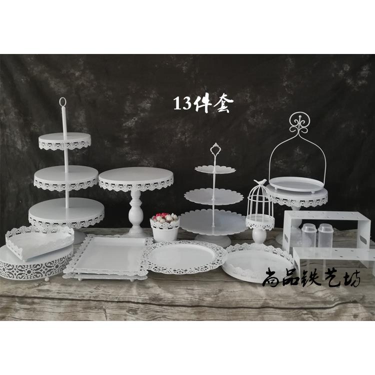 甜品台蛋糕盘子生日宴会托盘婚庆蛋糕摆件茶歇甜品区蛋糕盘展示架