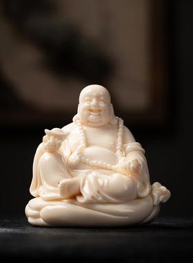 文瓷亭王顺弥勒佛大肚笑颜佛像家拜禅宗客厅招财进宝白瓷精工装饰