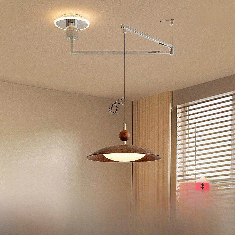 摩灯会 餐厅吊灯 餐桌摇臂中古新款设计师可移位飞碟原木风主灯具,家装灯饰光源,餐厅吊灯,淘宝优惠券,粉丝福利购,淘宝优惠卷