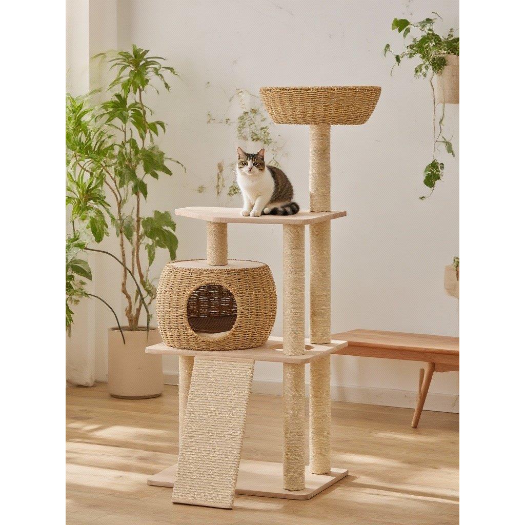 藤编猫爬架猫窝猫树一体易打理剑麻多层大型剑麻跳台猫抓板布偶猫