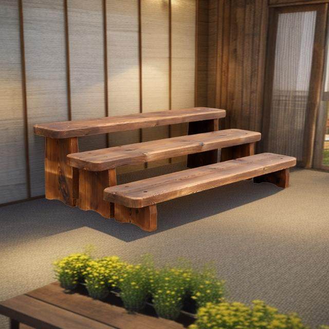 碳化实木多层阶梯花台阳台木制花架庭院花架肉肉花盆架子植物花器