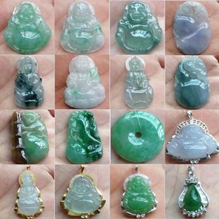 缅甸天然硬玉观音冰籽男女镶嵌小阳青紫皮绣葫芦礼品一件