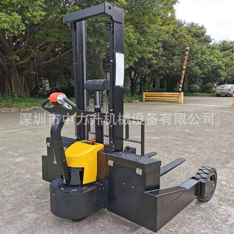 实心橡胶轮山地型堆高车全电动山地液压叉车户外越野升高搬运车