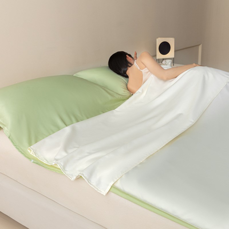 水洗凉感丝旅行睡袋酒店隔脏夏B季冰丝床单双人被套旅游便携一体