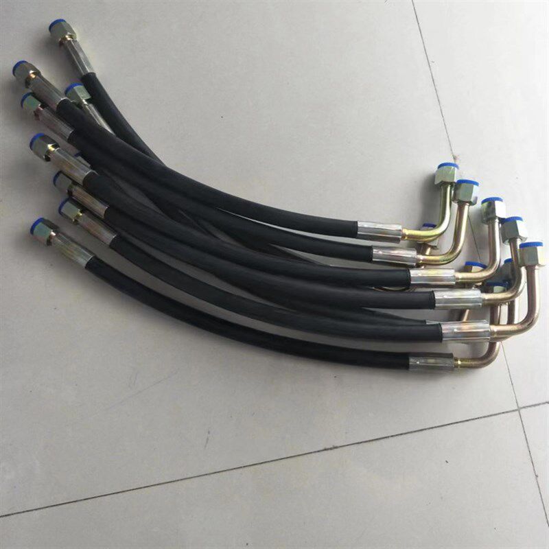 液压油管接头丝扣钢丝胶管总D成编织液压橡胶管软管总成