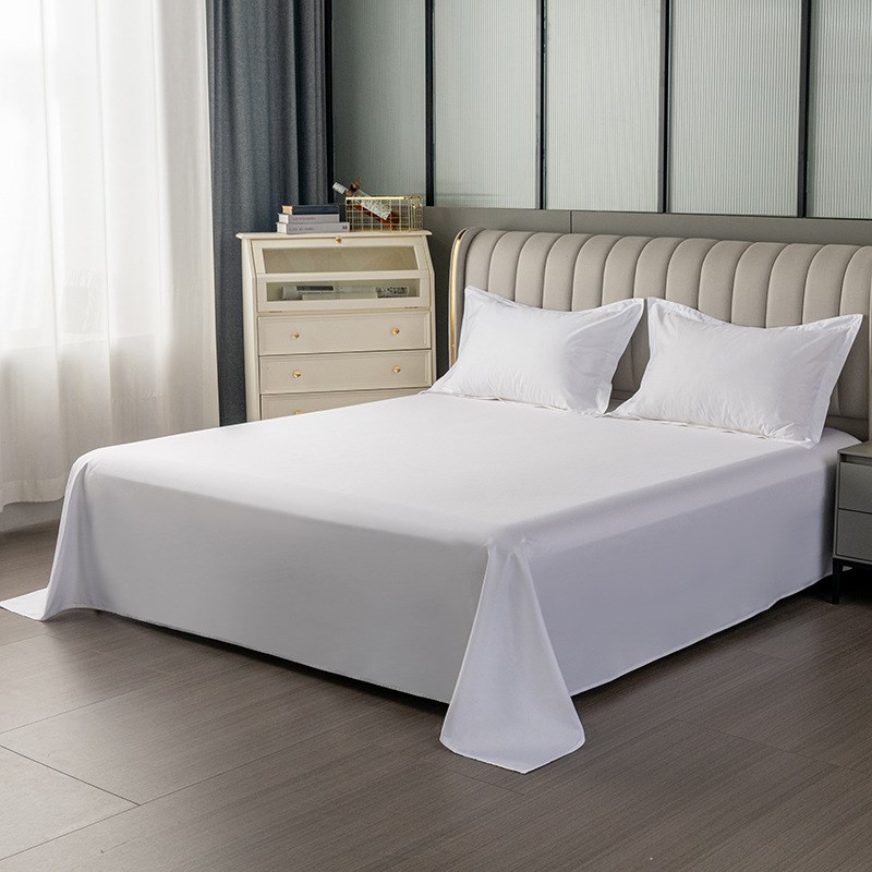 酒店布草四件套贡缎宾馆床上用品民N宿白色被套床单枕套