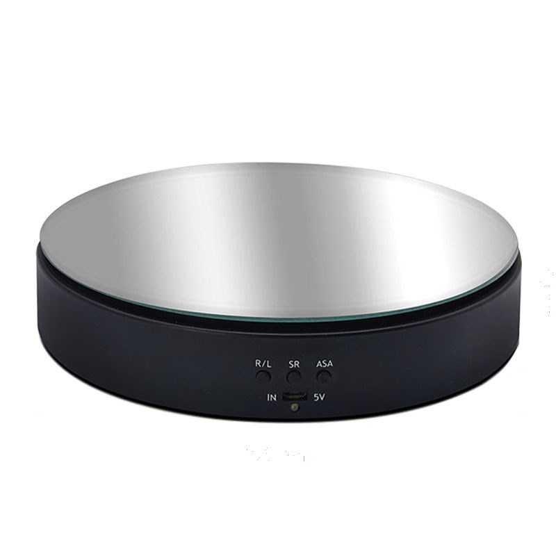 195新b款自动转盘旋转展示台直播珠宝首饰视频 电动旋转台全景适